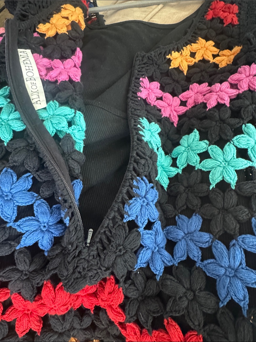 Alex Of Bohemia Crochet Knit Multicolor Dress Size S - Picture 11 of 14
